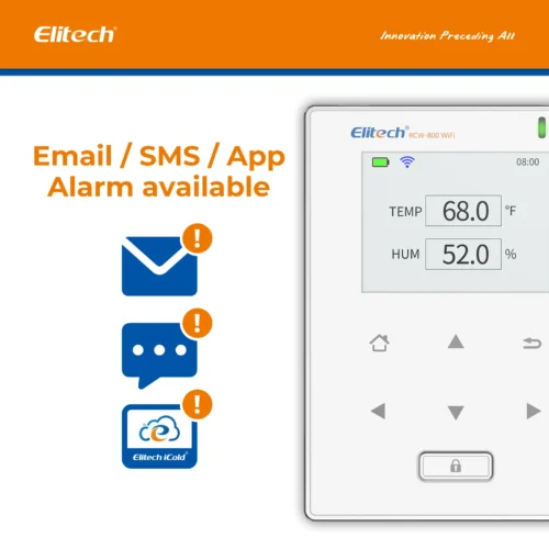 Elitech Rcw 800 Wifi Temperature And Humidity Data Logger,wireless Remote Temperature Recorder For Refrigerator Email, Sms, Alarm Cmc