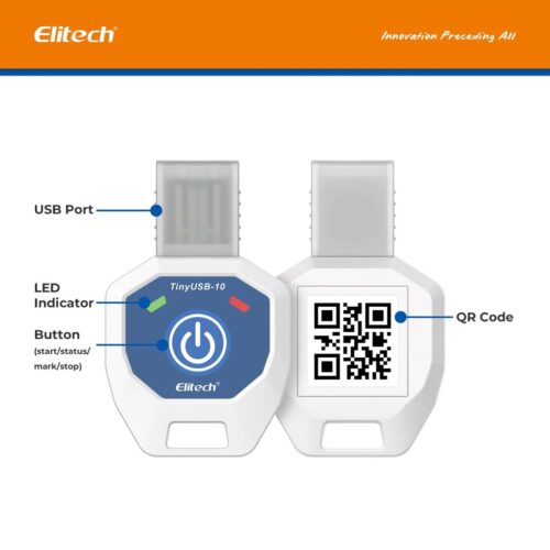 Elitech Tinyusb 10 Tinyusb Single Use Temperature Recorder Data Logger Usb Port And Led Cmc