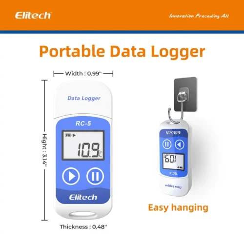 Elitech rc 5 temperature data logger dimensions