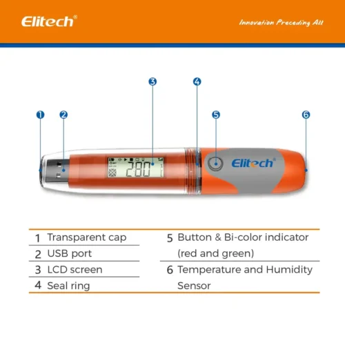 Elitech rc 51h pdf usb temperature and humidity data logger labels