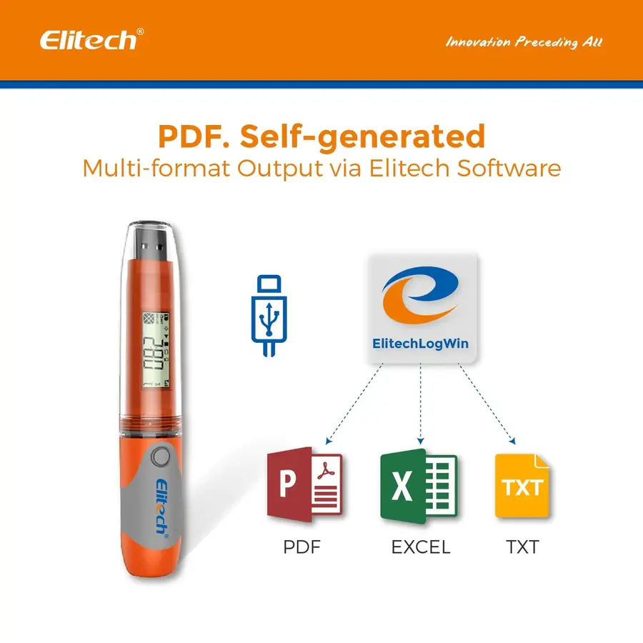 thumbnail image 2 of Elitech RC-51H USB Temperature Data Logger - Medical Refrigerator Thermometer 2 of 5