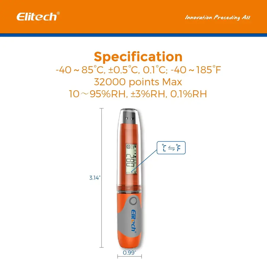 Elitech Rc 51h Pdf Usb Temperature And Humidity Data Logger Specifications