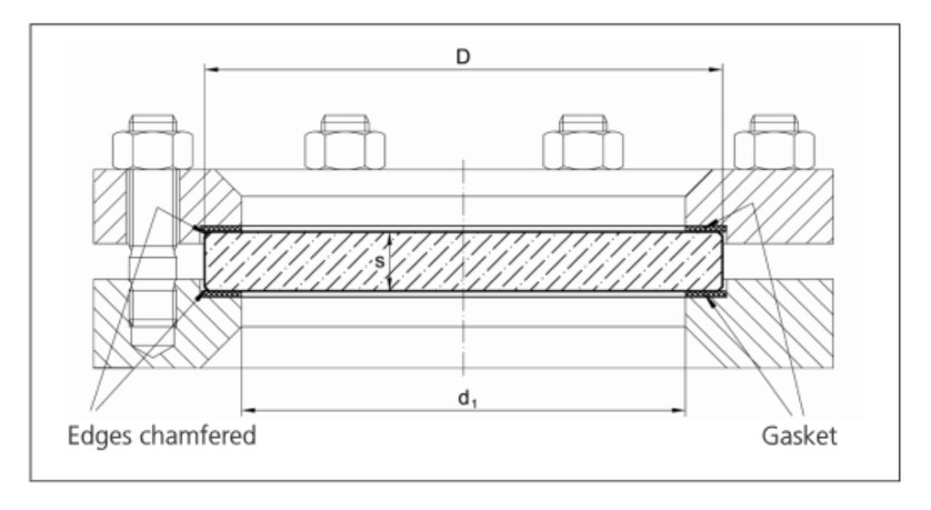 Lumiglas Sight Glass Disc, Circular Din Dimensions By Cmc
