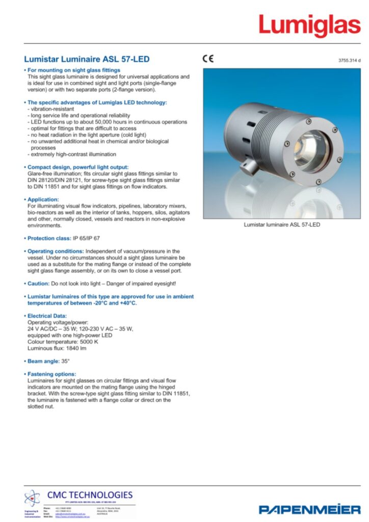 Papenmeier Lumiglas Asl 57led Datasheet Cover Image Cmc