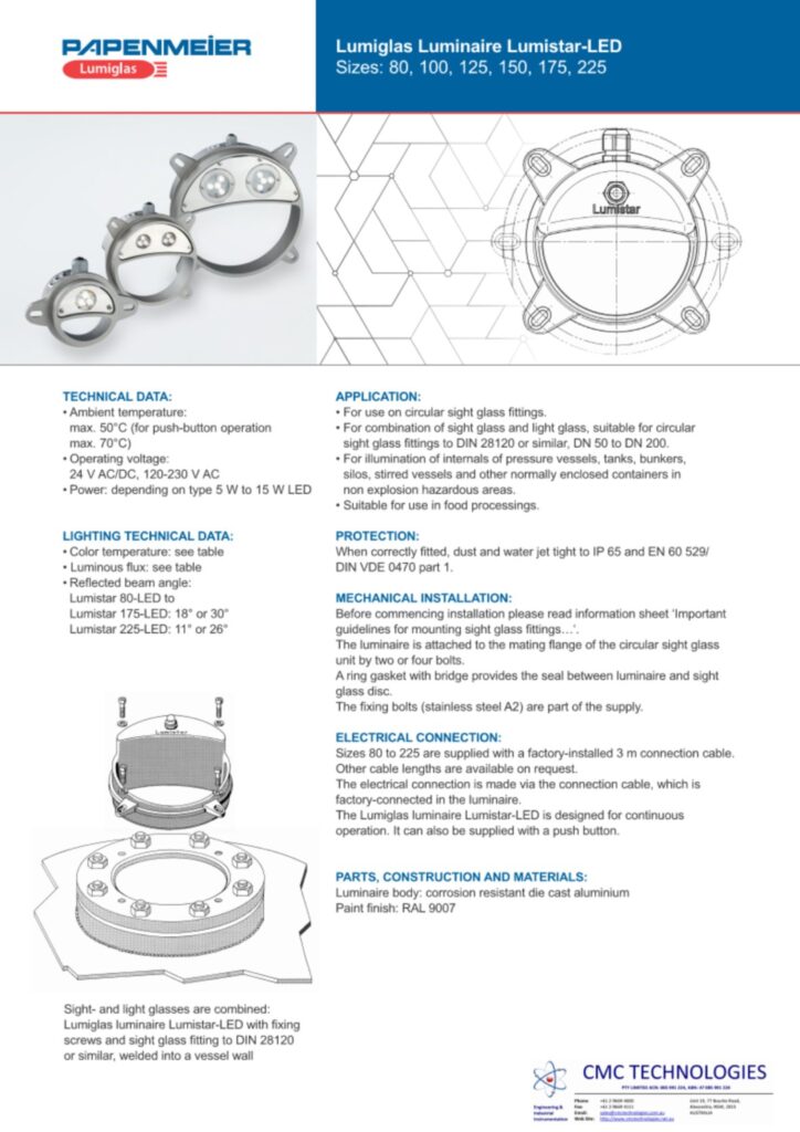 Papenmeier Lumiglas Lumistar Led Datasheet Cover Image Cmc