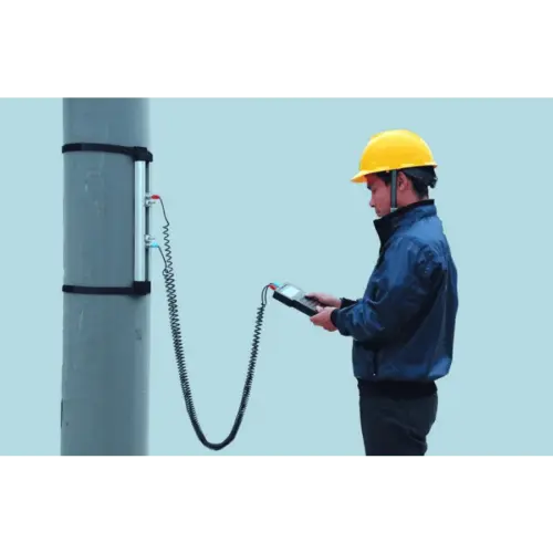 CMC Portable Ultrasonic Flow Meter with High Temperature Bracket Transducer Vertical Setup Image by CMC Tech